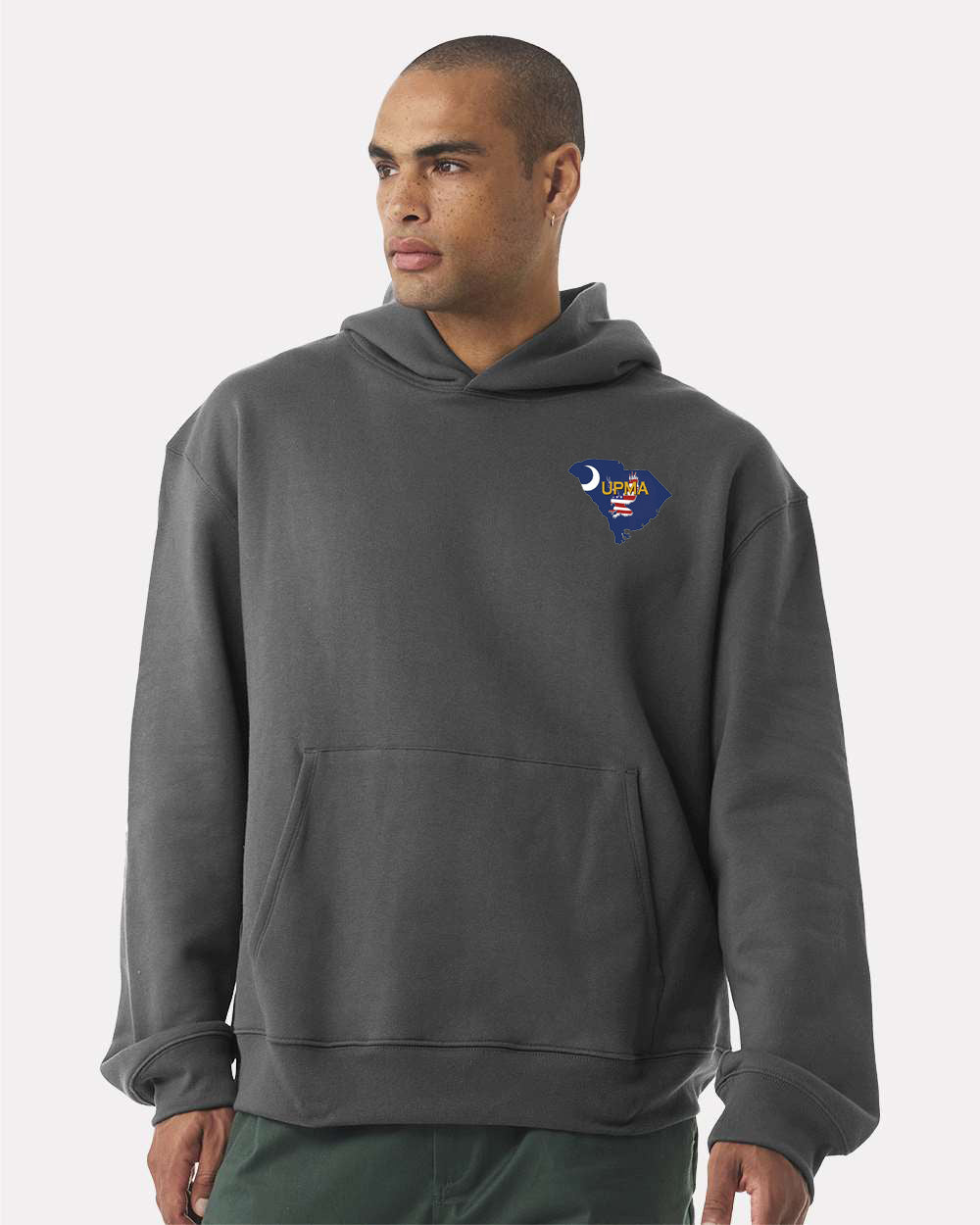 Embroidered SOUTH CAROLINA State Logo Unisex 10 oz. Heavyweight Hoodie Sweatshirt