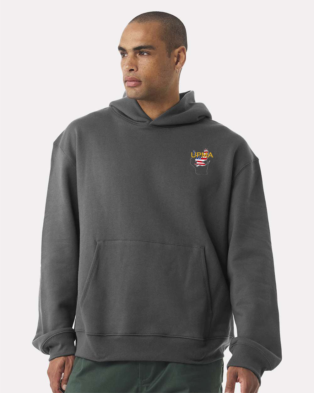 Embroidered WISCONSIN State Logo Unisex 10 oz. Heavyweight Hoodie Sweatshirt