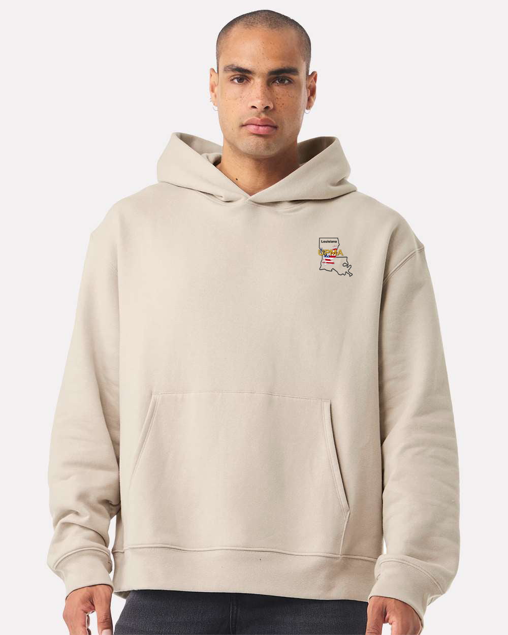 Embroidered LOUISIANA State Logo Unisex 10 oz. Heavyweight Hoodie Sweatshirt