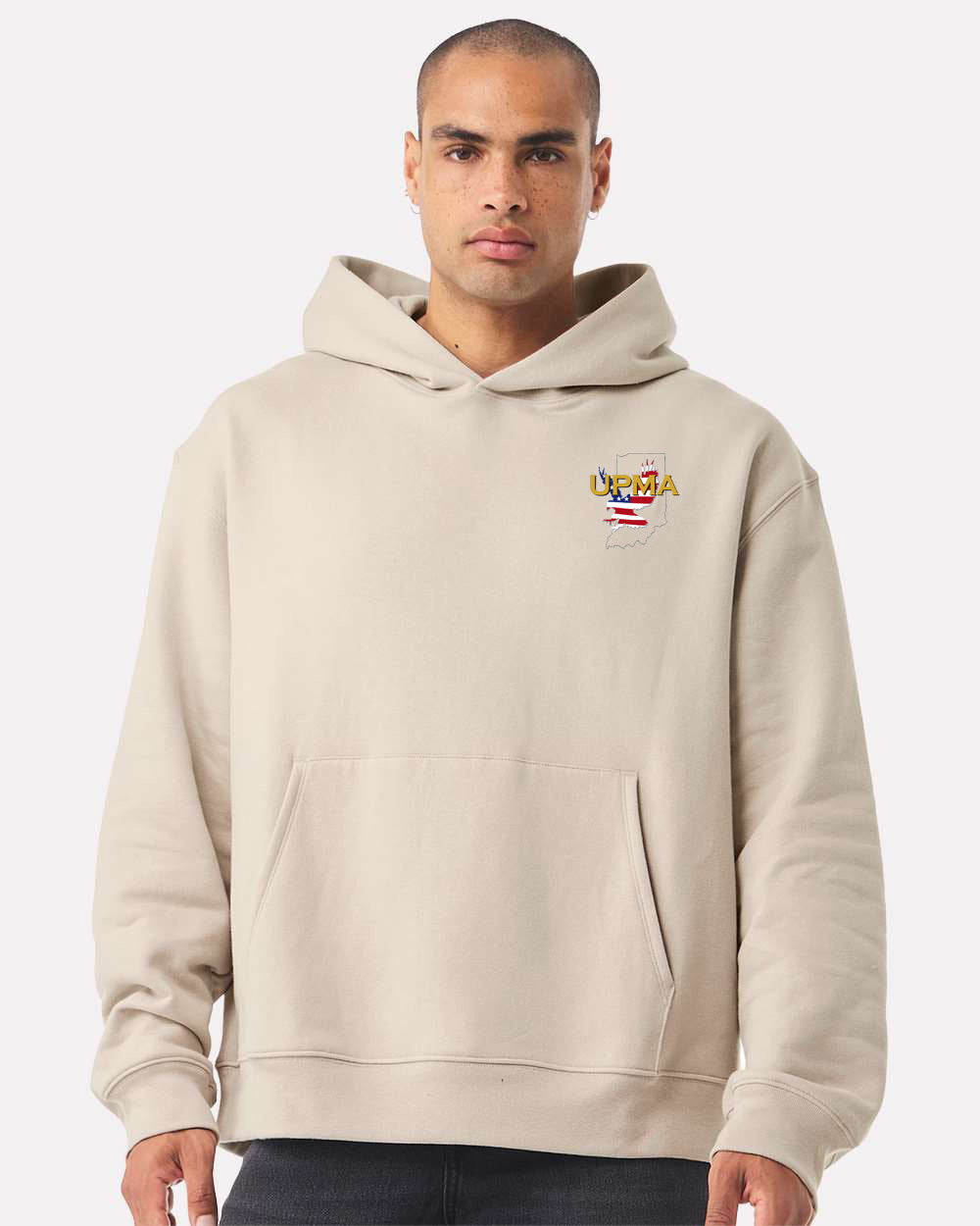 Embroidered INDIANA State Logo Unisex 10 oz. Heavyweight Hoodie Sweatshirt