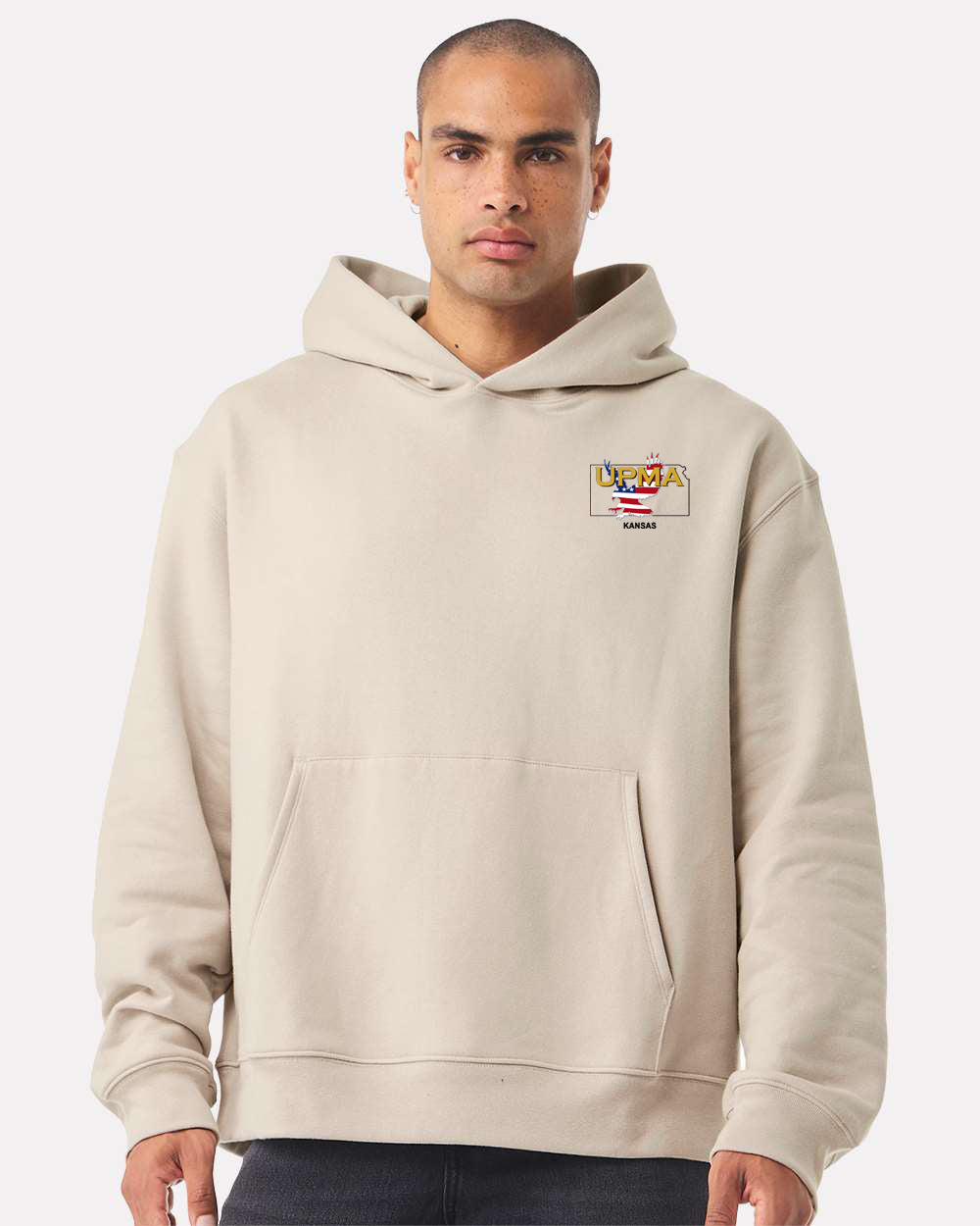 Embroidered KANSAS State Logo Unisex 10 oz. Heavyweight Hoodie Sweatshirt