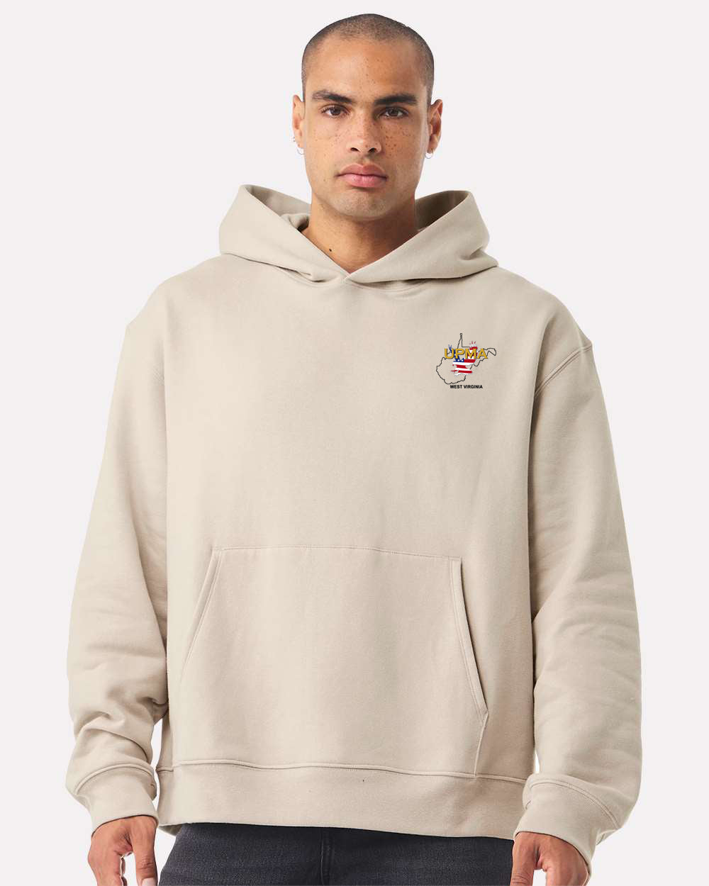 Embroidered WEST VIRGINIA State Logo Unisex 10 oz. Heavyweight Hoodie Sweatshirt