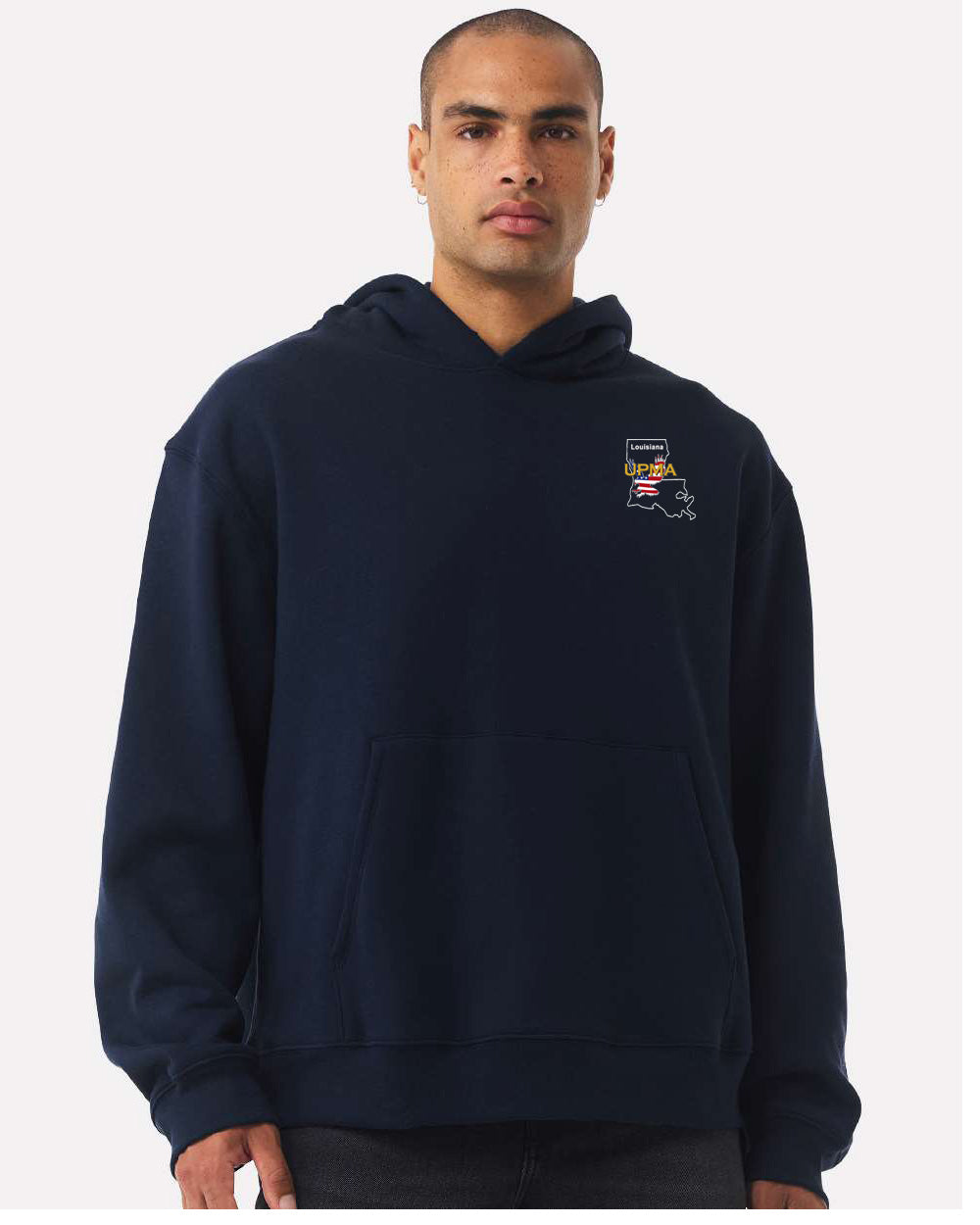 Embroidered LOUISIANA State Logo Unisex 10 oz. Heavyweight Hoodie Sweatshirt
