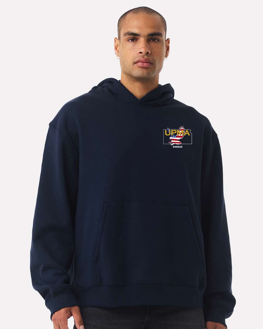 Embroidered KANSAS State Logo Unisex 10 oz. Heavyweight Hoodie Sweatshirt