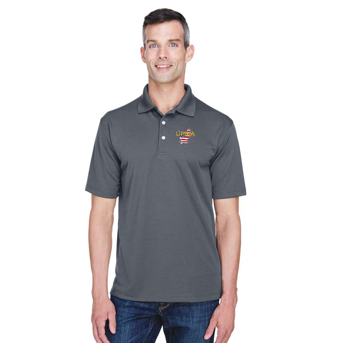 INDIANA Logo Unisex Performance Polo Shirt Embroidered
