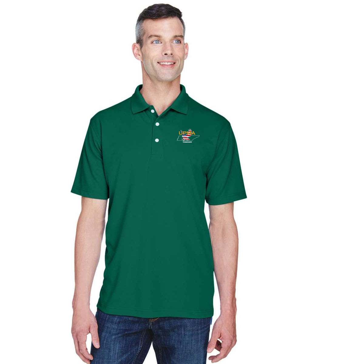 TENNESSEE State Logo unisex Performance Polo Shirt Embroidered