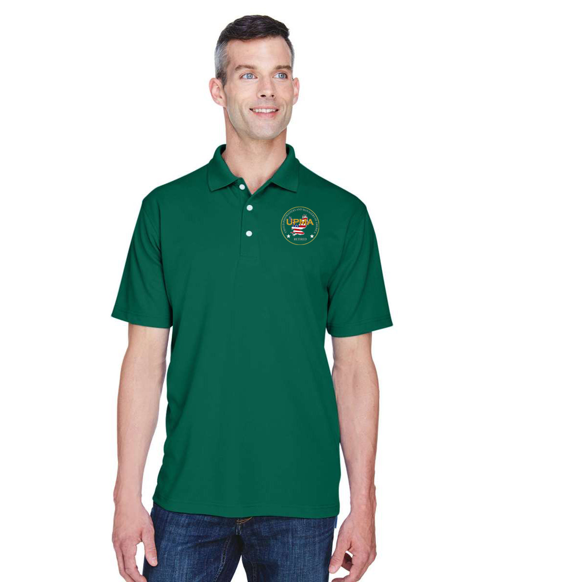 RETIRED State Logo unisex Performance Polo Shirt Embroidered
