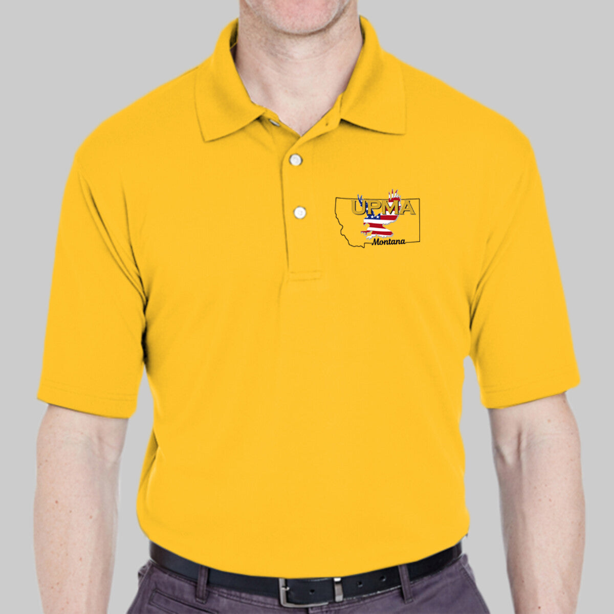 MONTANA State Logo unisex Performance Polo Shirt Embroidered