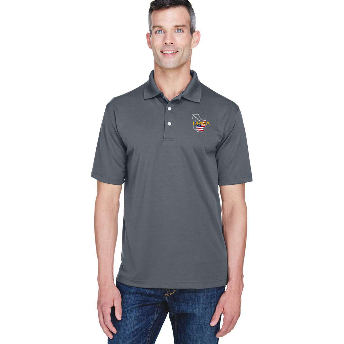 GEORGIA   State Logo unisex Performance Polo Shirt Embroidered