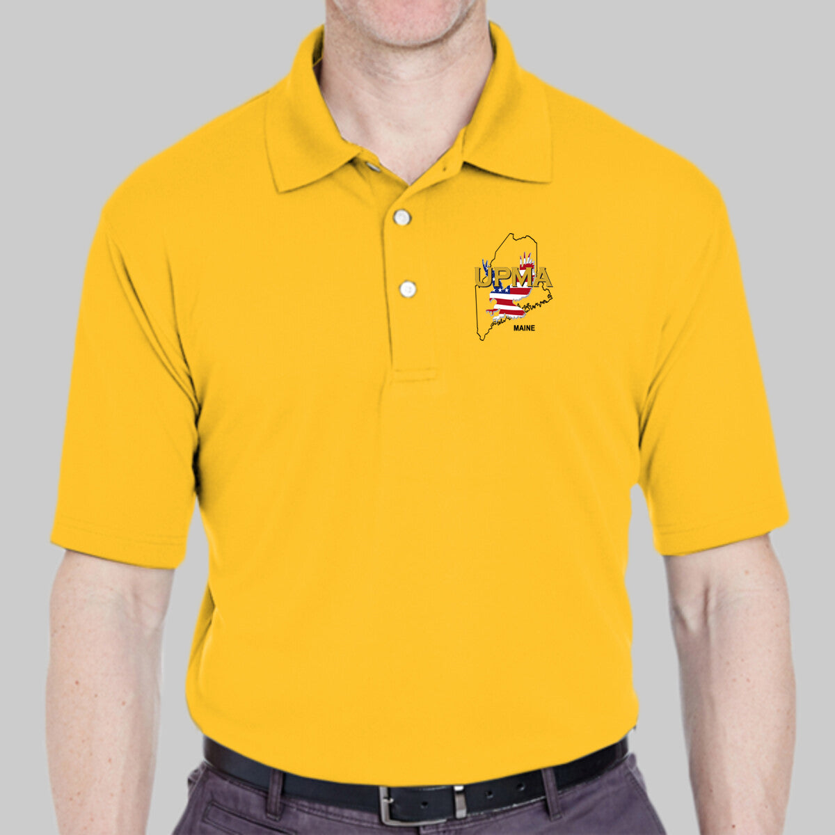 MAINE  State Logo unisex Performance Polo Shirt Embroidered