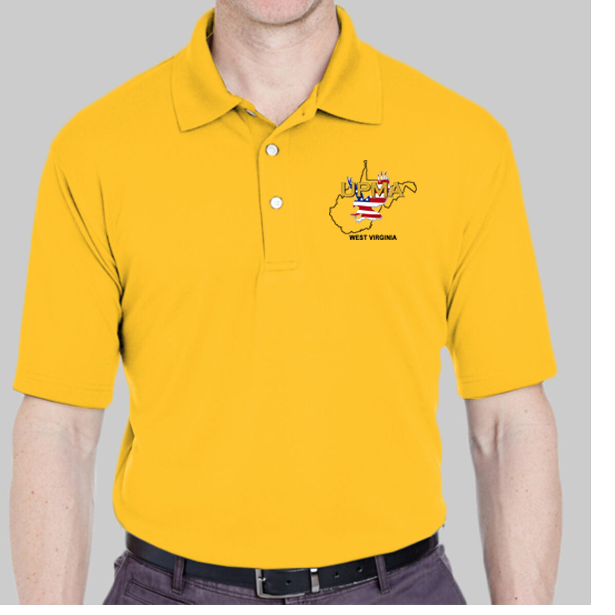 WEST VIRGINIA  State Logo unisex Performance Polo Shirt Embroidered