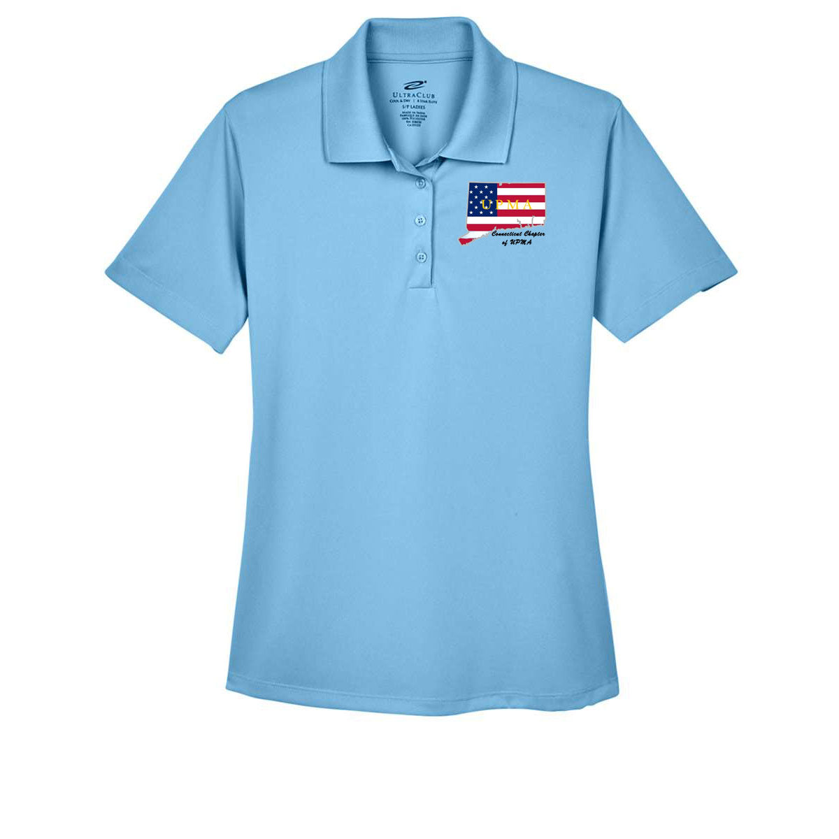 Ladies Performance Polo Embroidered  CONNECTICUT logo LOTS OF COLORS!