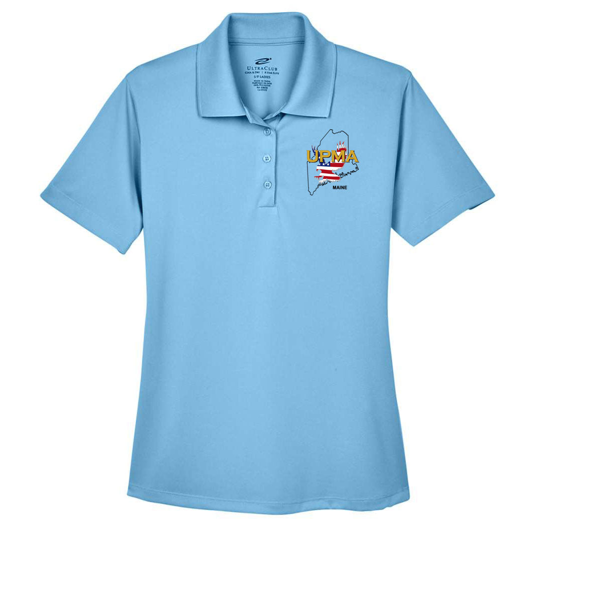 Ladies Performance Polo Embroidered MAINE logo LOTS OF COLORS!