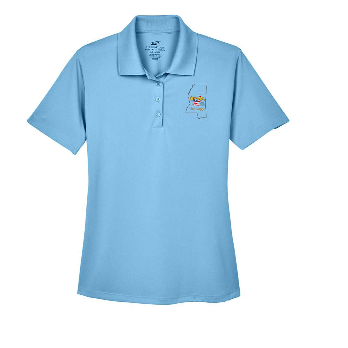 Ladies Performance Polo Embroidered MISSISSIPPI logo LOTS OF COLORS!
