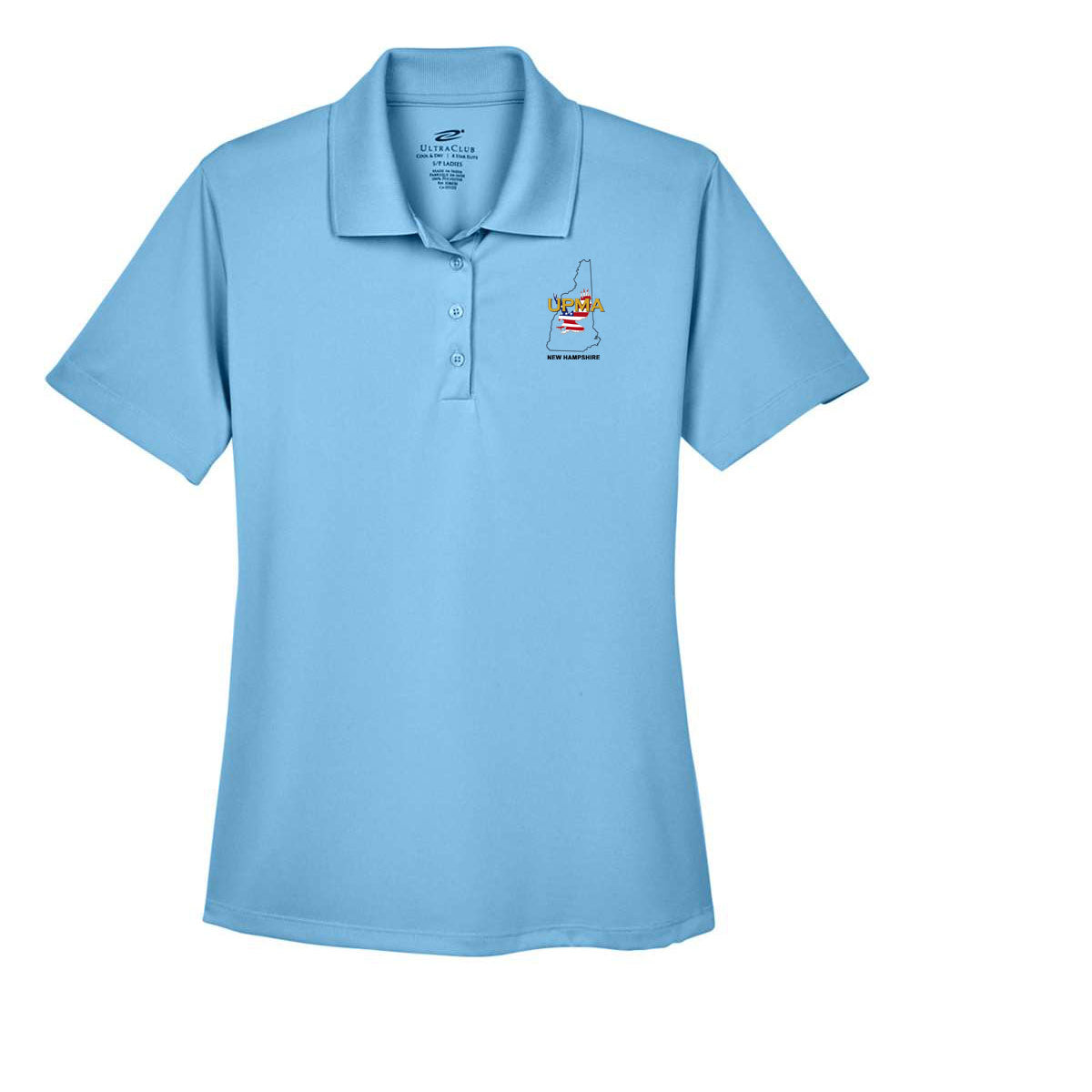 Ladies Performance Polo Embroidered NEW HAMPSHIRE logo LOTS OF COLORS!