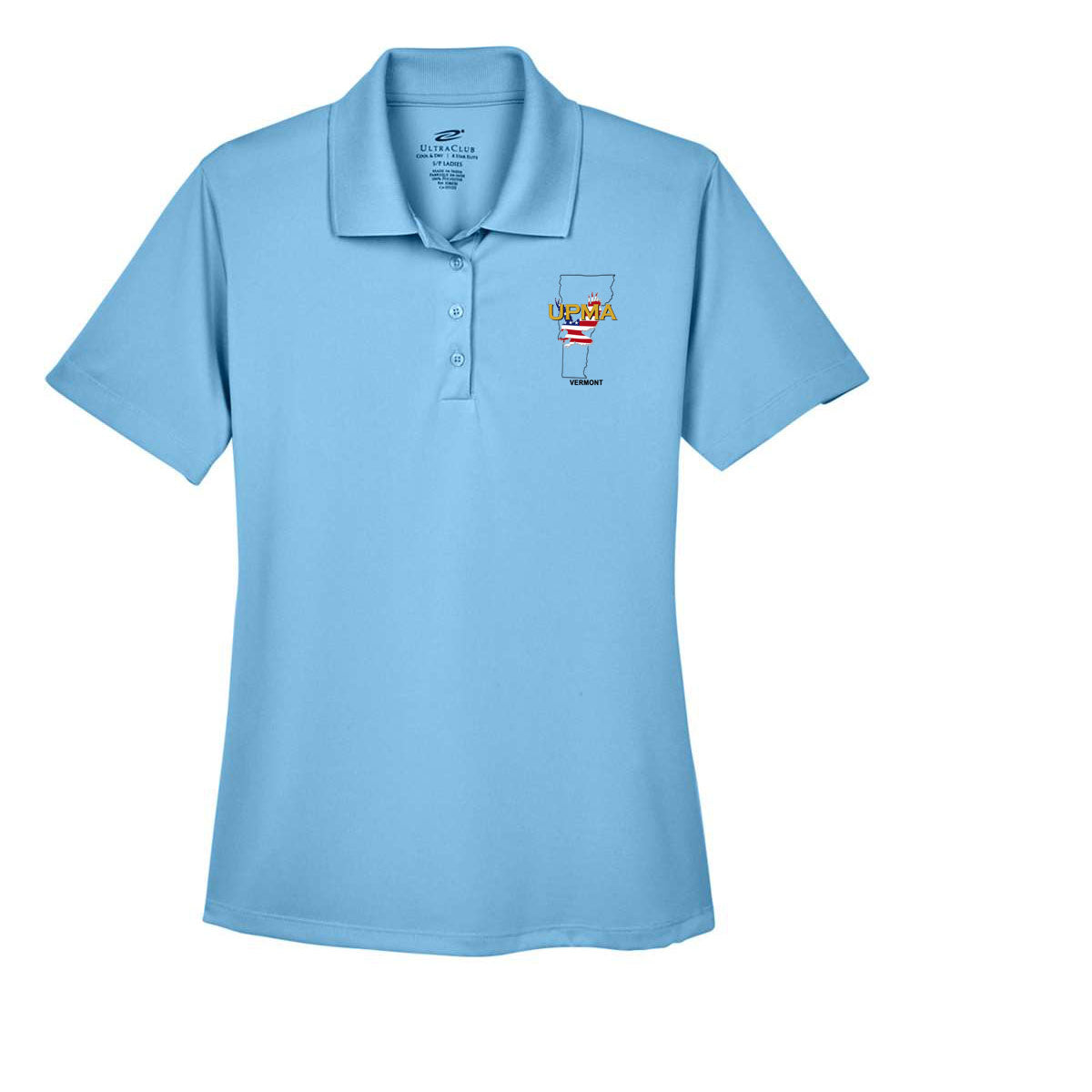 Ladies Performance Polo Embroidered VERMONT logo LOTS OF COLORS!