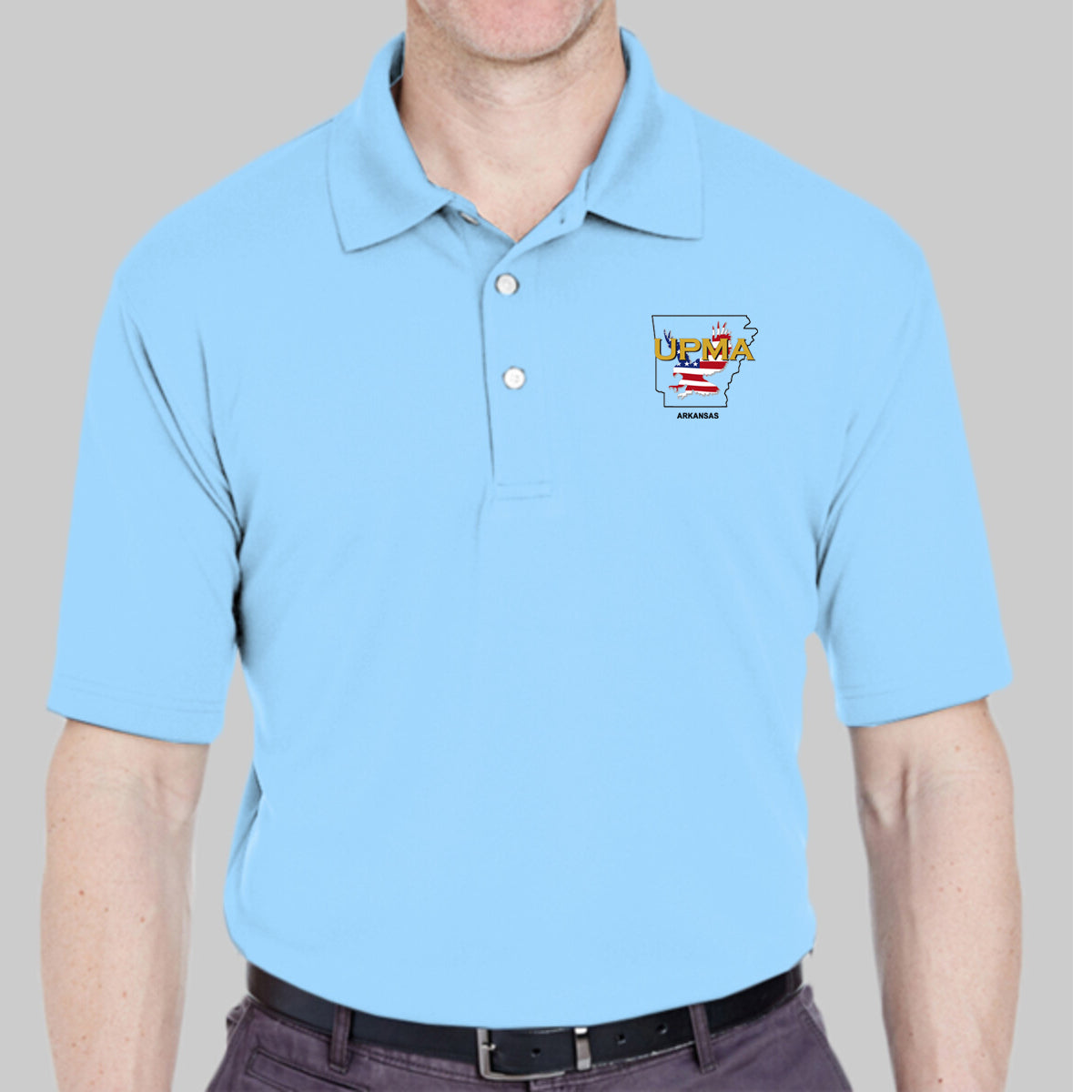 ARKANSAS State Logo unisex Performance Polo Shirt Embroidered