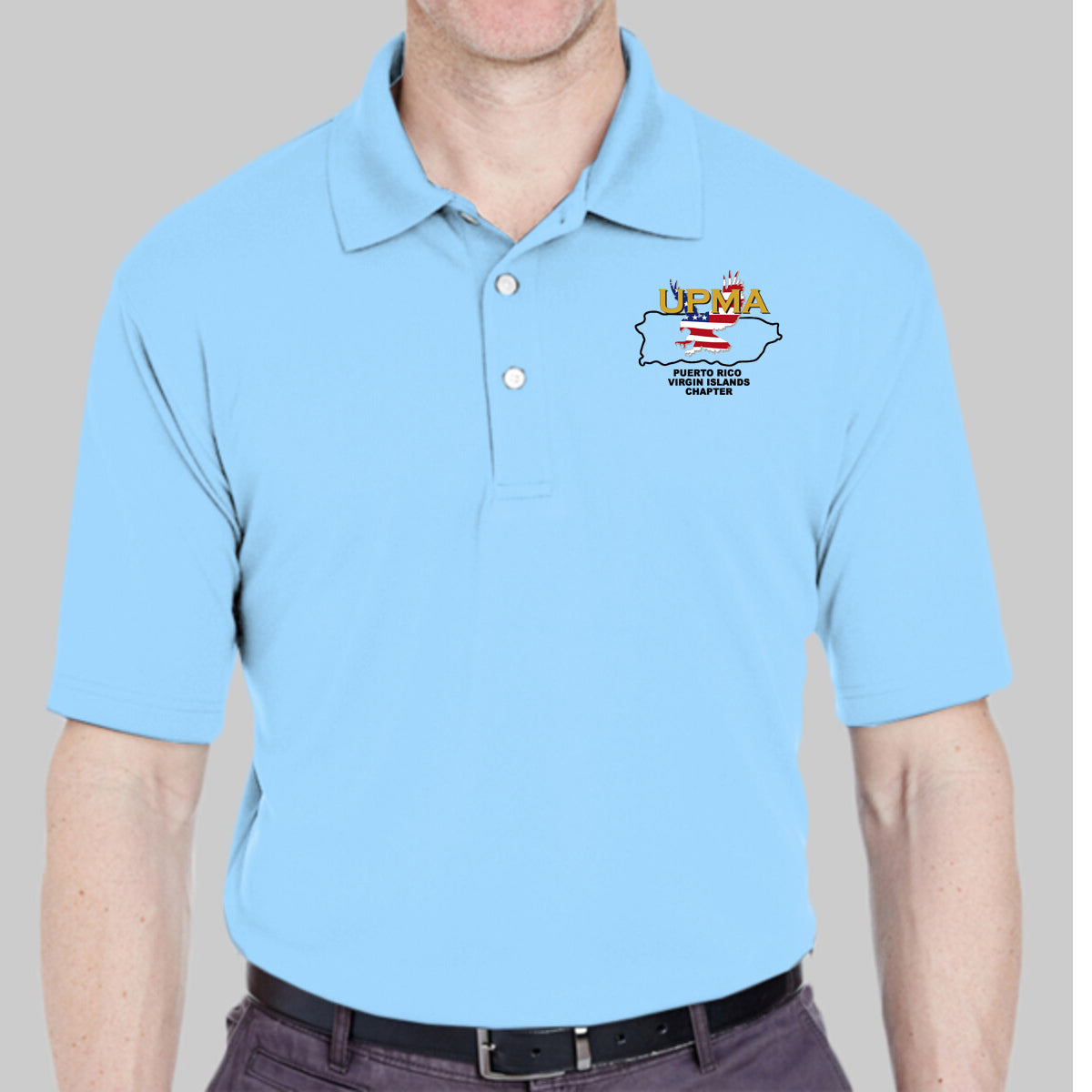 PUERTO RICO VIRGIN ISLAND   State Logo unisex Performance Polo Shirt Embroidered