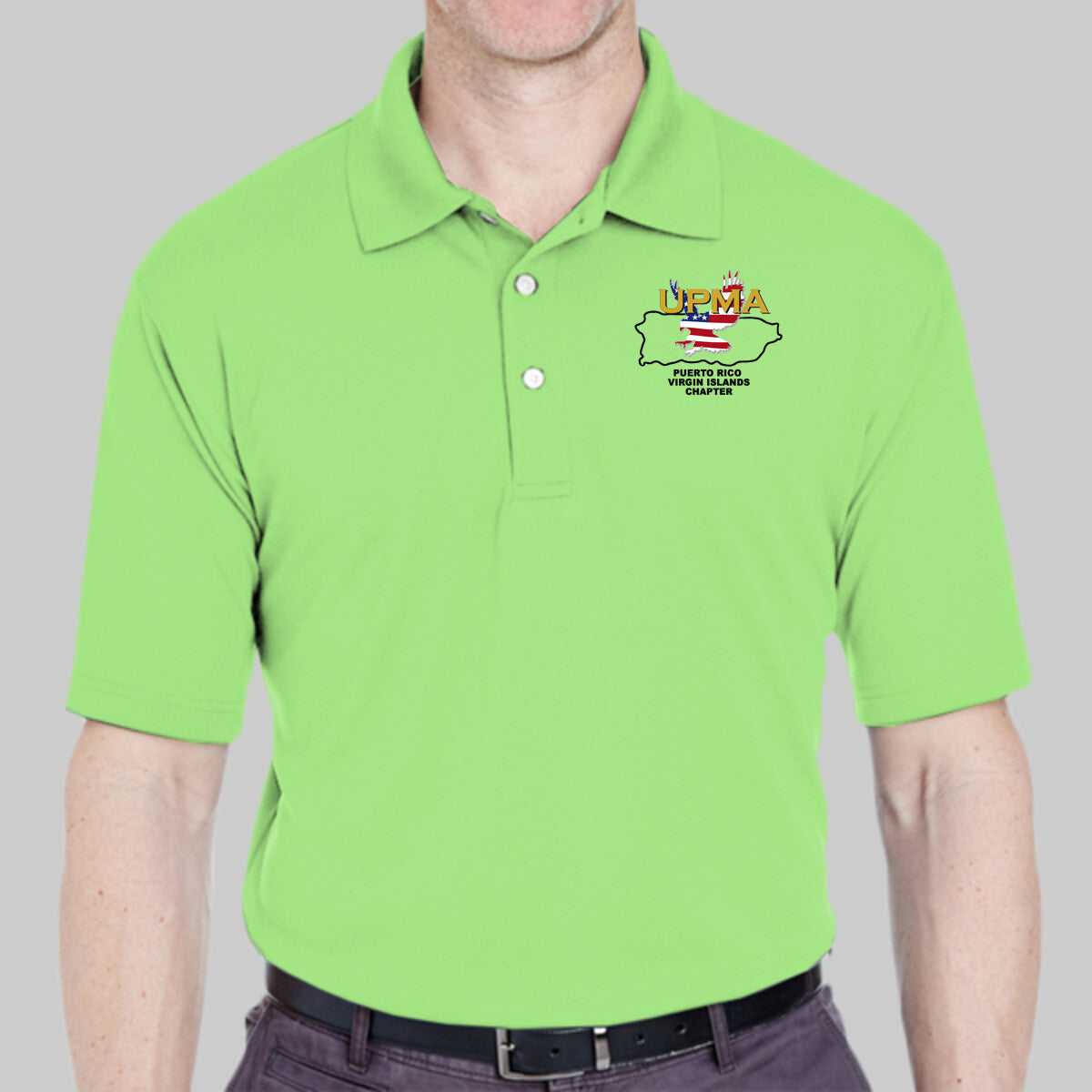 PUERTO RICO VIRGIN ISLAND   State Logo unisex Performance Polo Shirt Embroidered
