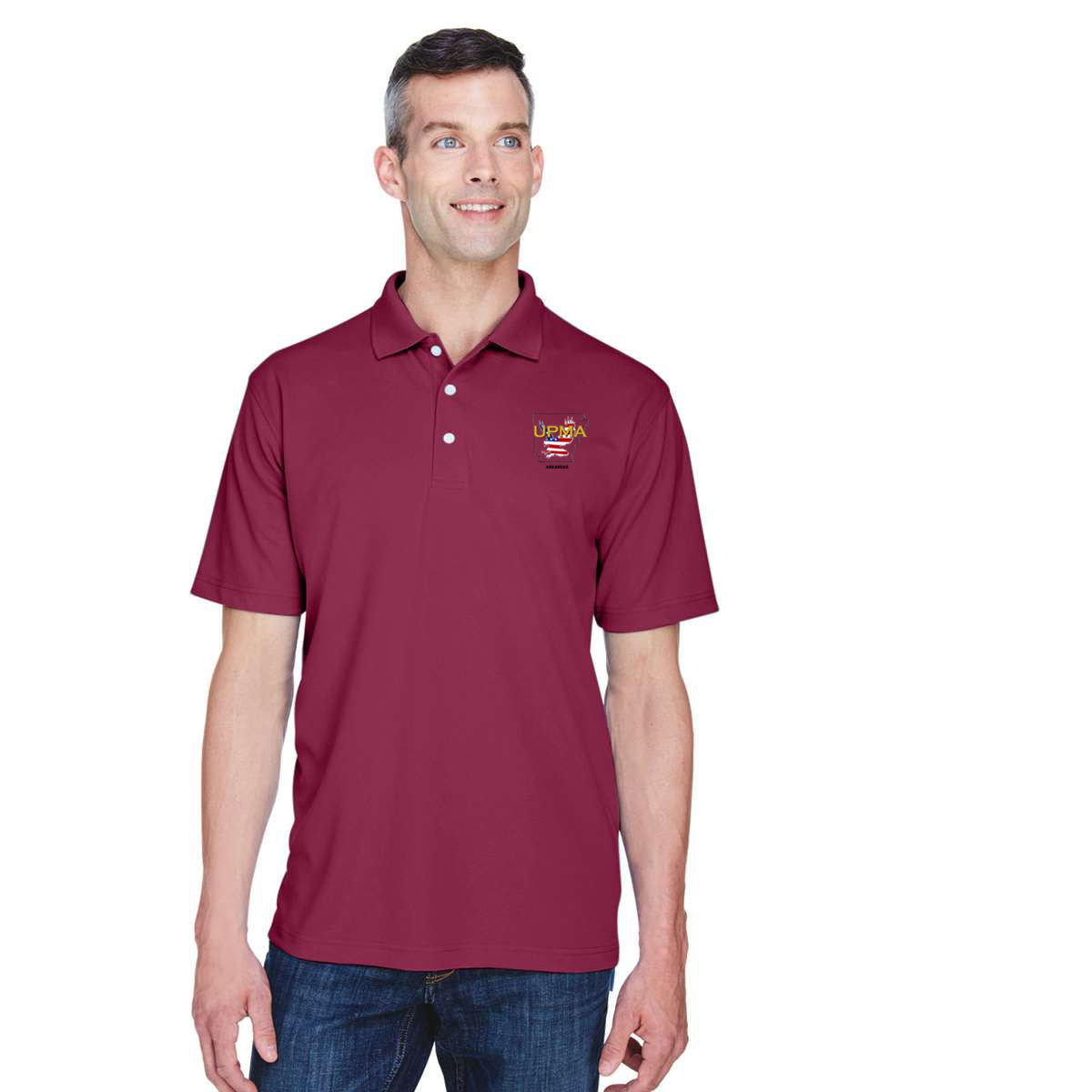 ARKANSAS State Logo unisex Performance Polo Shirt Embroidered