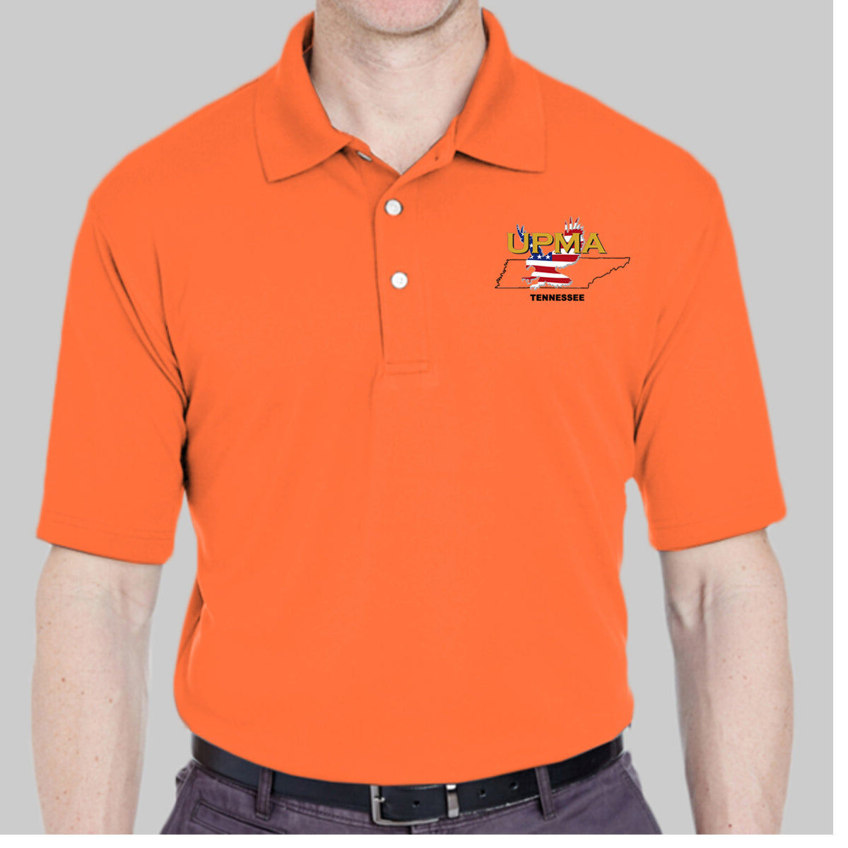 TENNESSEE State Logo unisex Performance Polo Shirt Embroidered
