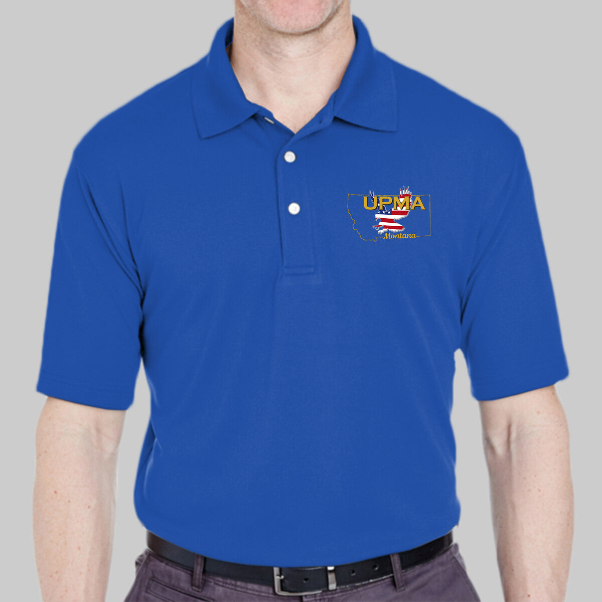MONTANA State Logo unisex Performance Polo Shirt Embroidered