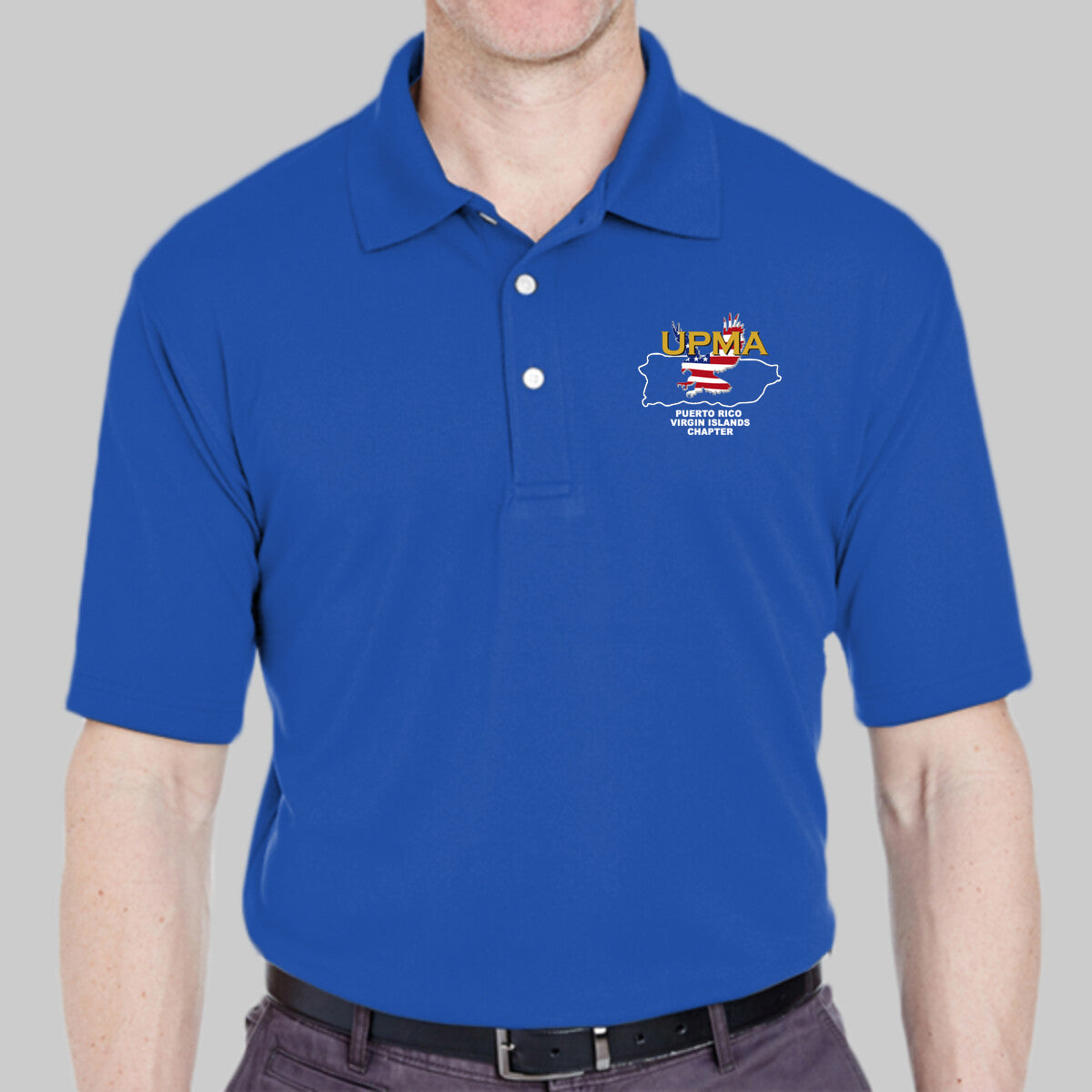 PUERTO RICO VIRGIN ISLAND   State Logo unisex Performance Polo Shirt Embroidered