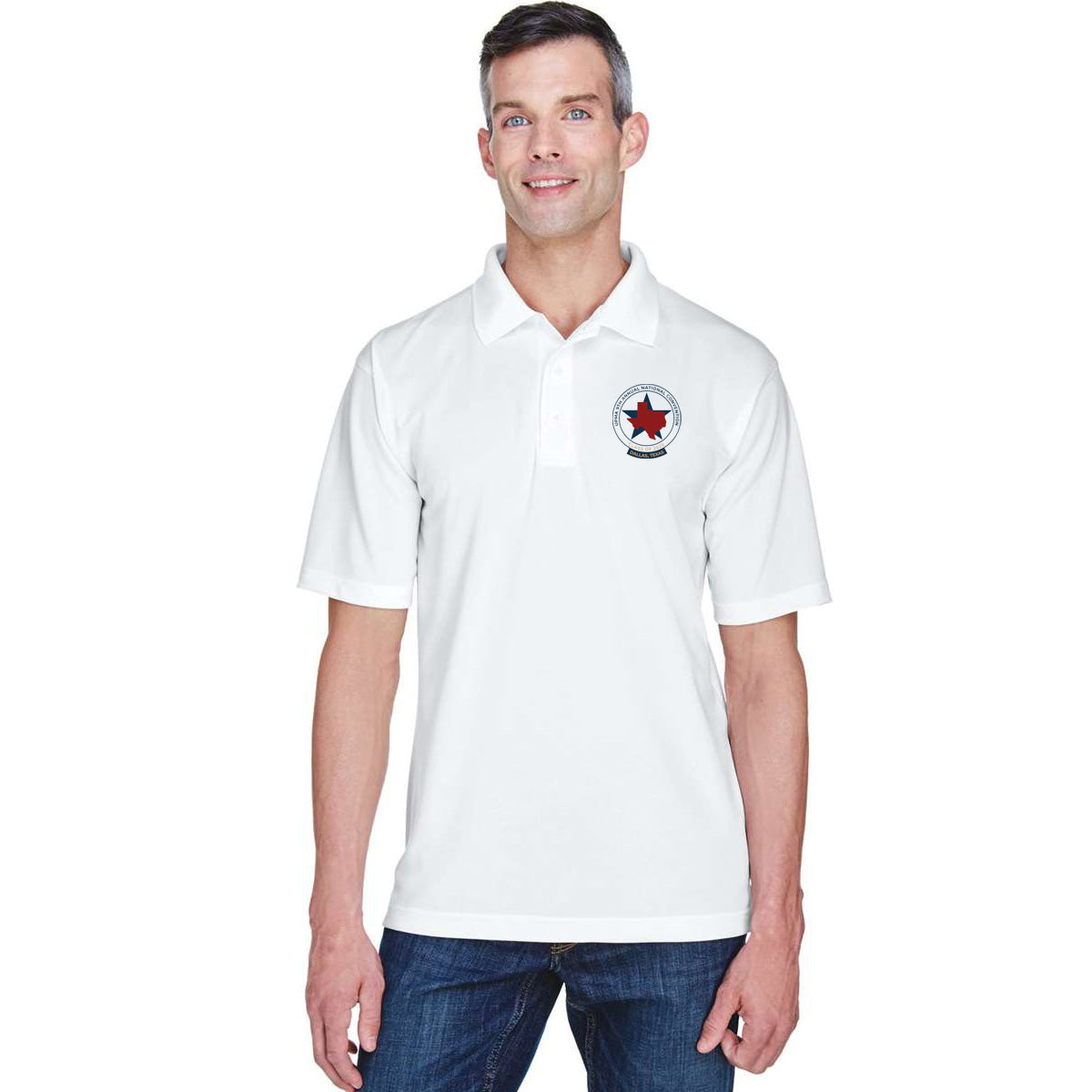 FIRST TIMERS 2025 DALLAS Logo unisex Performance Polo Shirt Embroidered