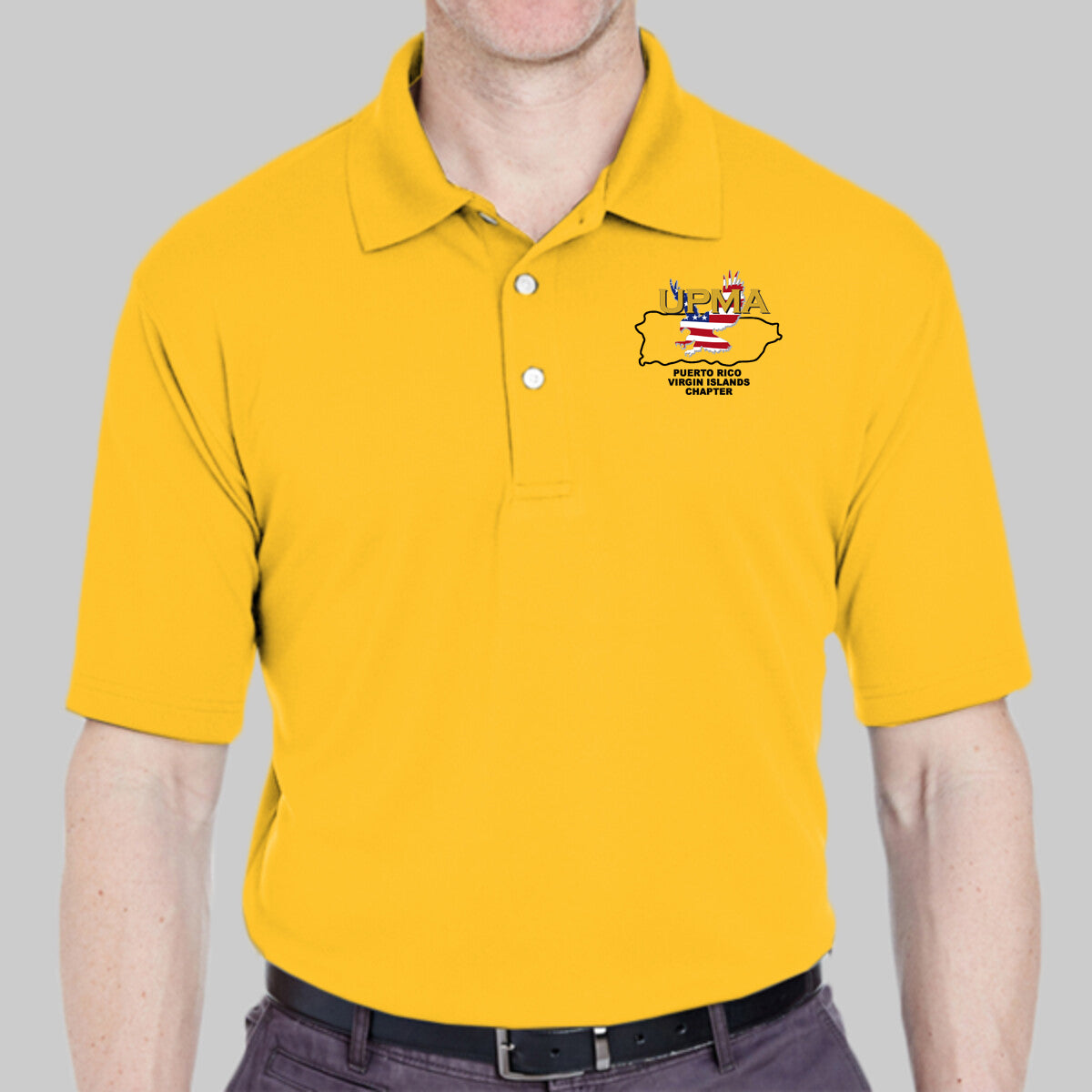 PUERTO RICO VIRGIN ISLAND   State Logo unisex Performance Polo Shirt Embroidered