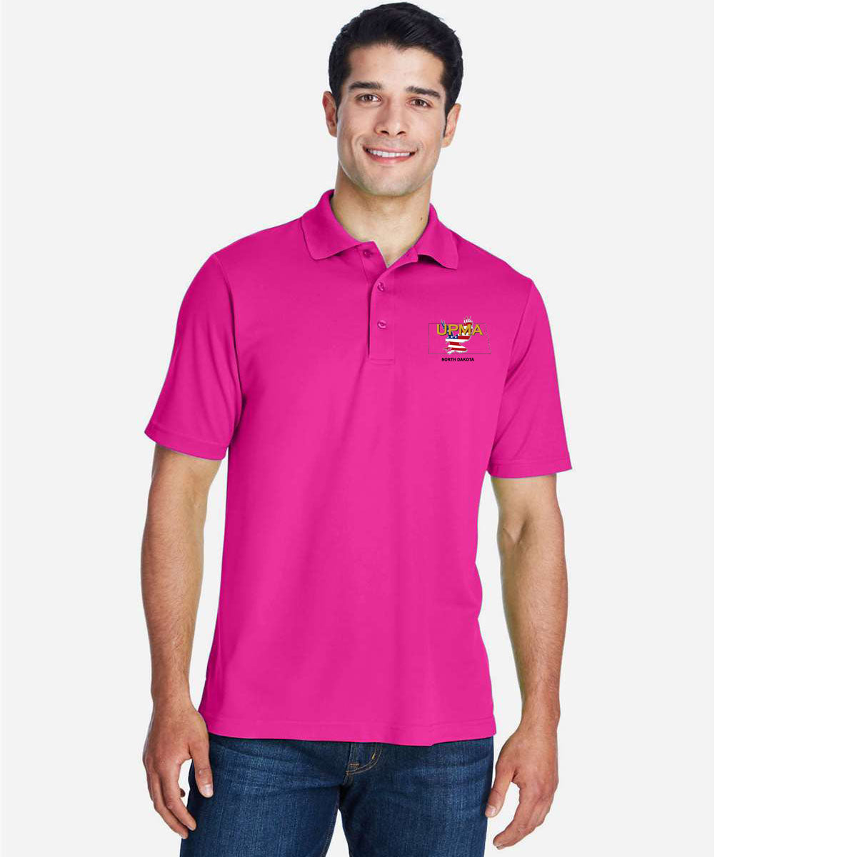 Unisex Performance Polo Embroidered NORTH DAKOTA  logo LOTS OF COLORS!