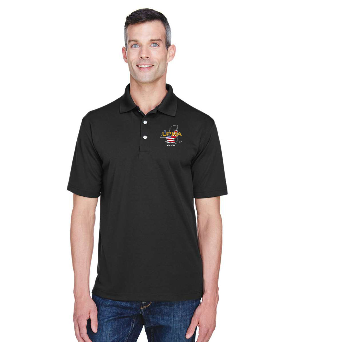 NEW YORK State Logo unisex Performance Polo Shirt Embroidered