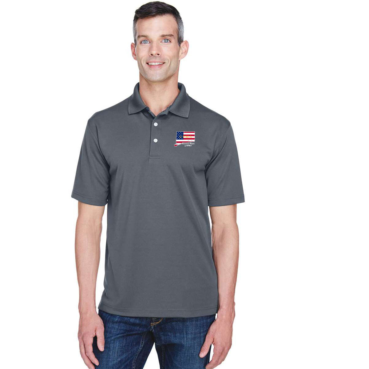 CONNECTICUT State Logo unisex Performance Polo Shirt Embroidered