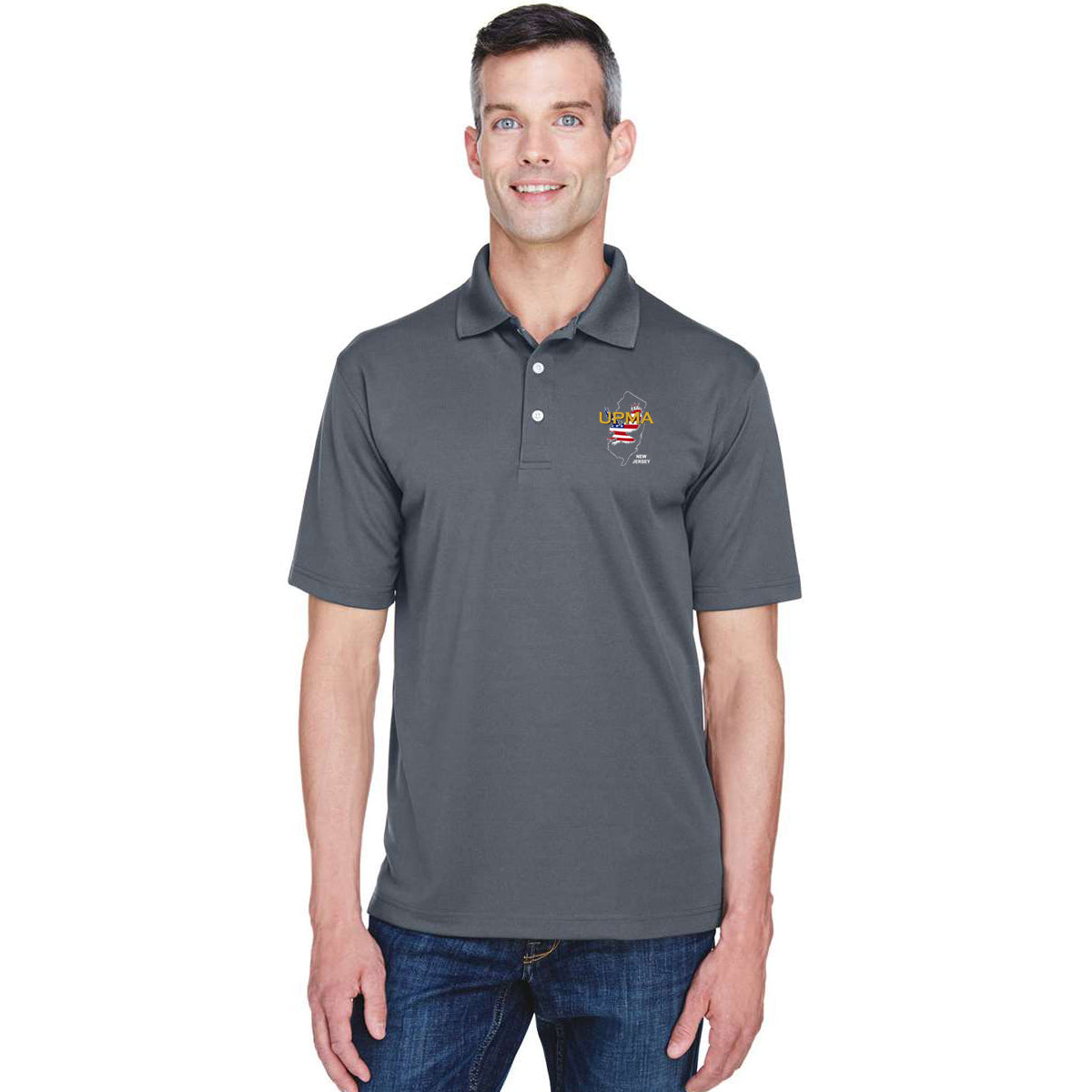 NEW JERSEY   State Logo unisex Performance Polo Shirt Embroidered