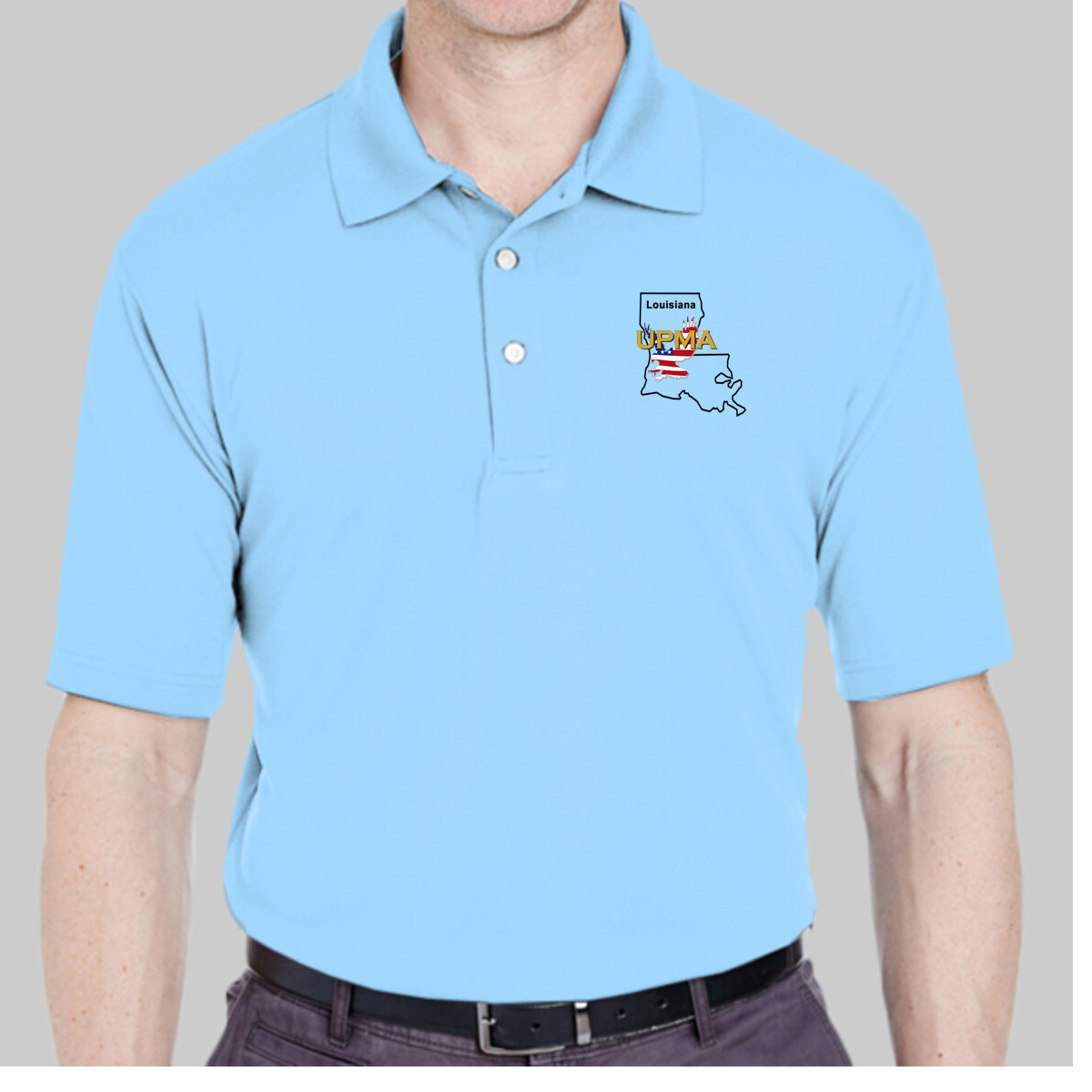 LOUISIANA State Logo unisex Performance Polo Shirt Embroidered