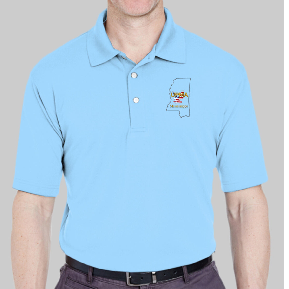 MISSISSIPPI  State Logo unisex Performance Polo Shirt Embroidered