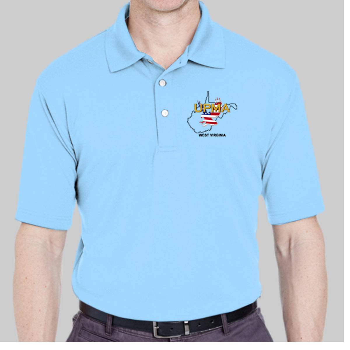 WEST VIRGINIA  State Logo unisex Performance Polo Shirt Embroidered