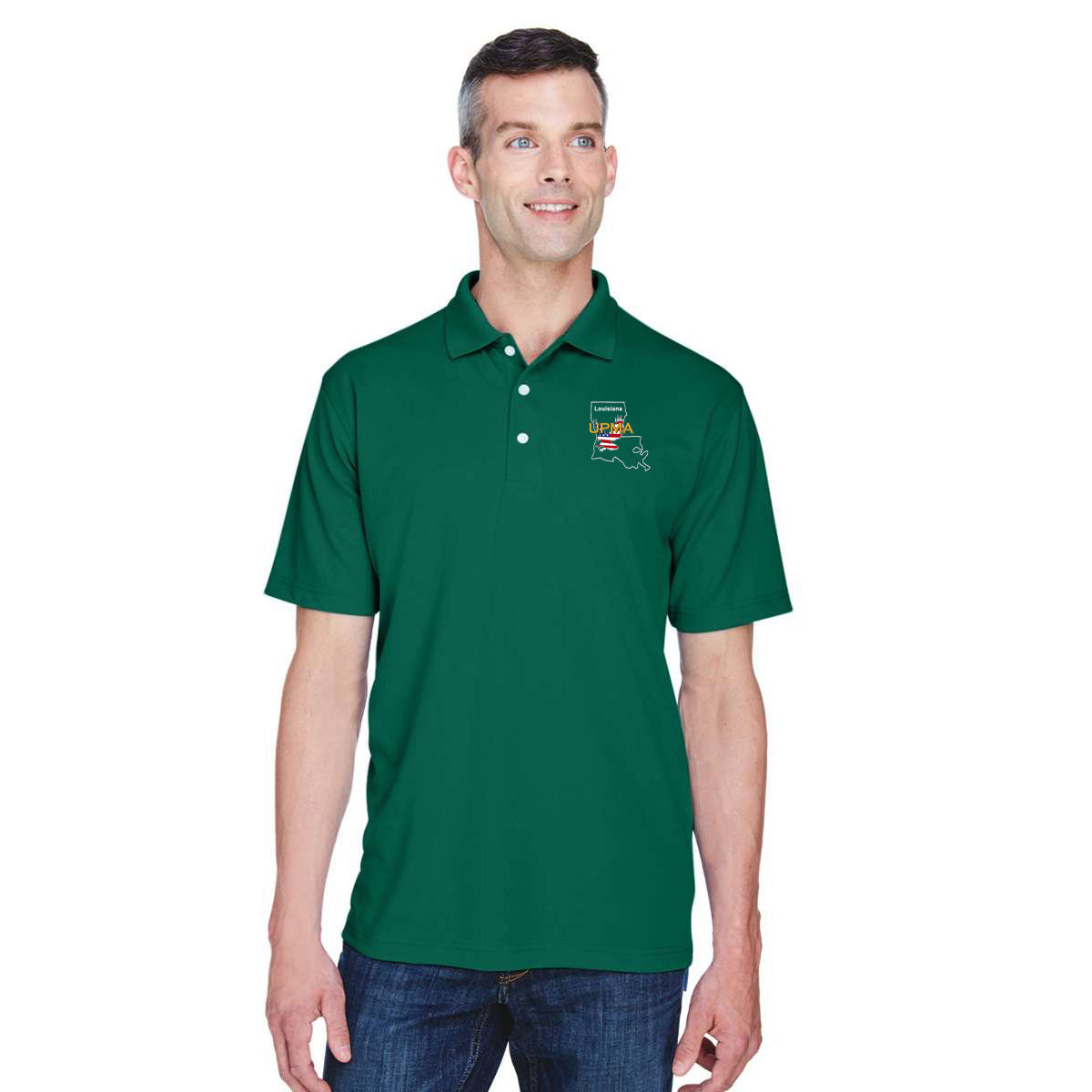 LOUISIANA State Logo unisex Performance Polo Shirt Embroidered