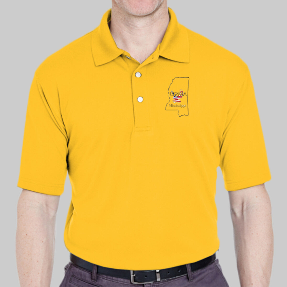 MISSISSIPPI  State Logo unisex Performance Polo Shirt Embroidered