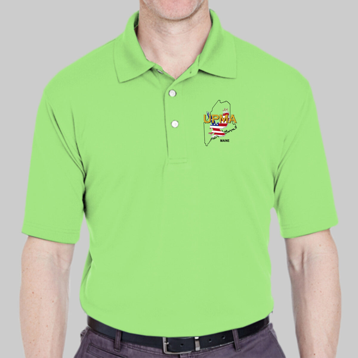 MAINE  State Logo unisex Performance Polo Shirt Embroidered