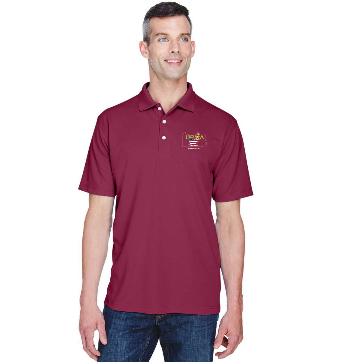 PENNSYLVANIA State Logo unisex Performance Polo Shirt Embroidered