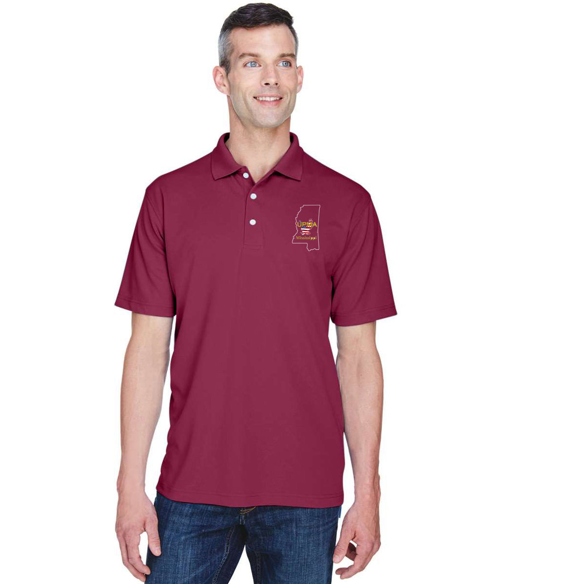 MISSISSIPPI  State Logo unisex Performance Polo Shirt Embroidered