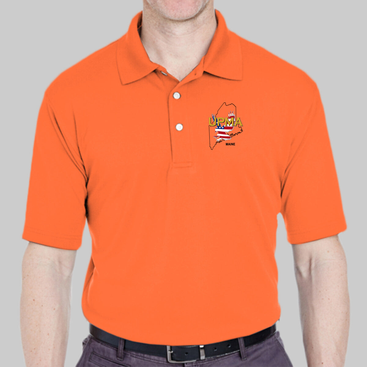 MAINE  State Logo unisex Performance Polo Shirt Embroidered