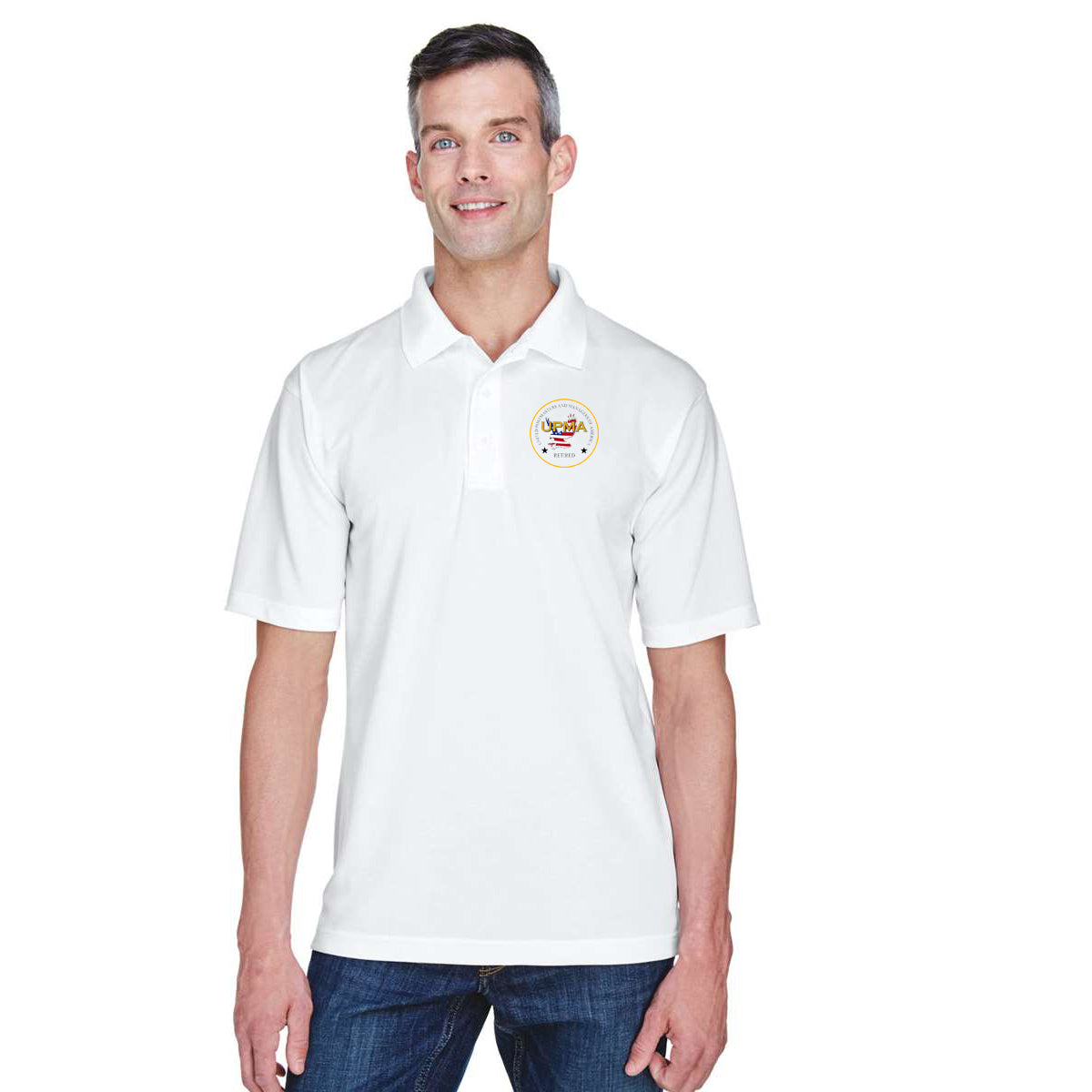 RETIRED State Logo unisex Performance Polo Shirt Embroidered