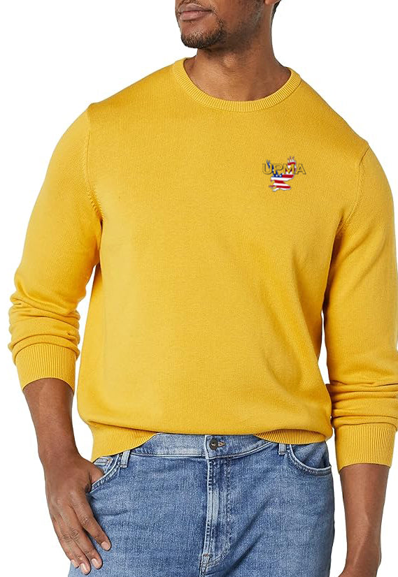 NATIONAL Logo Embroidered Long-Sleeve Crewneck Sweater, 100% Cotton