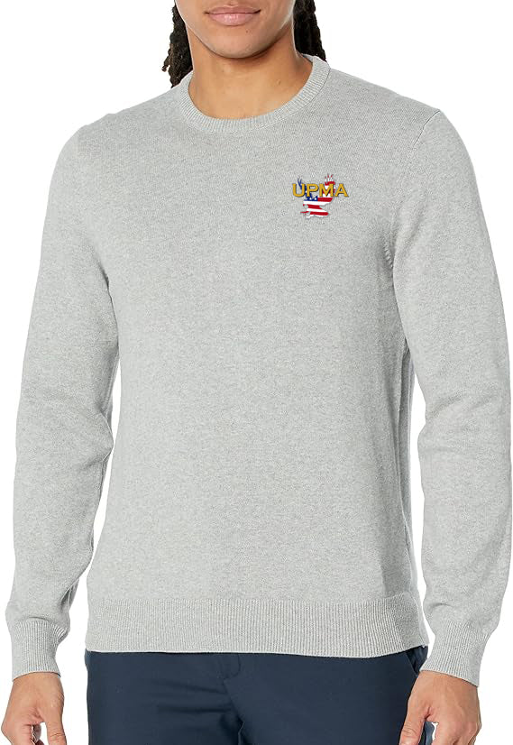 NATIONAL Logo Embroidered Long-Sleeve Crewneck Sweater, 100% Cotton