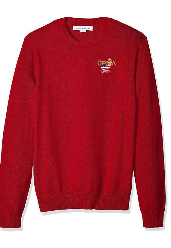 NATIONAL Logo Embroidered Long-Sleeve Crewneck Sweater, 100% Cotton