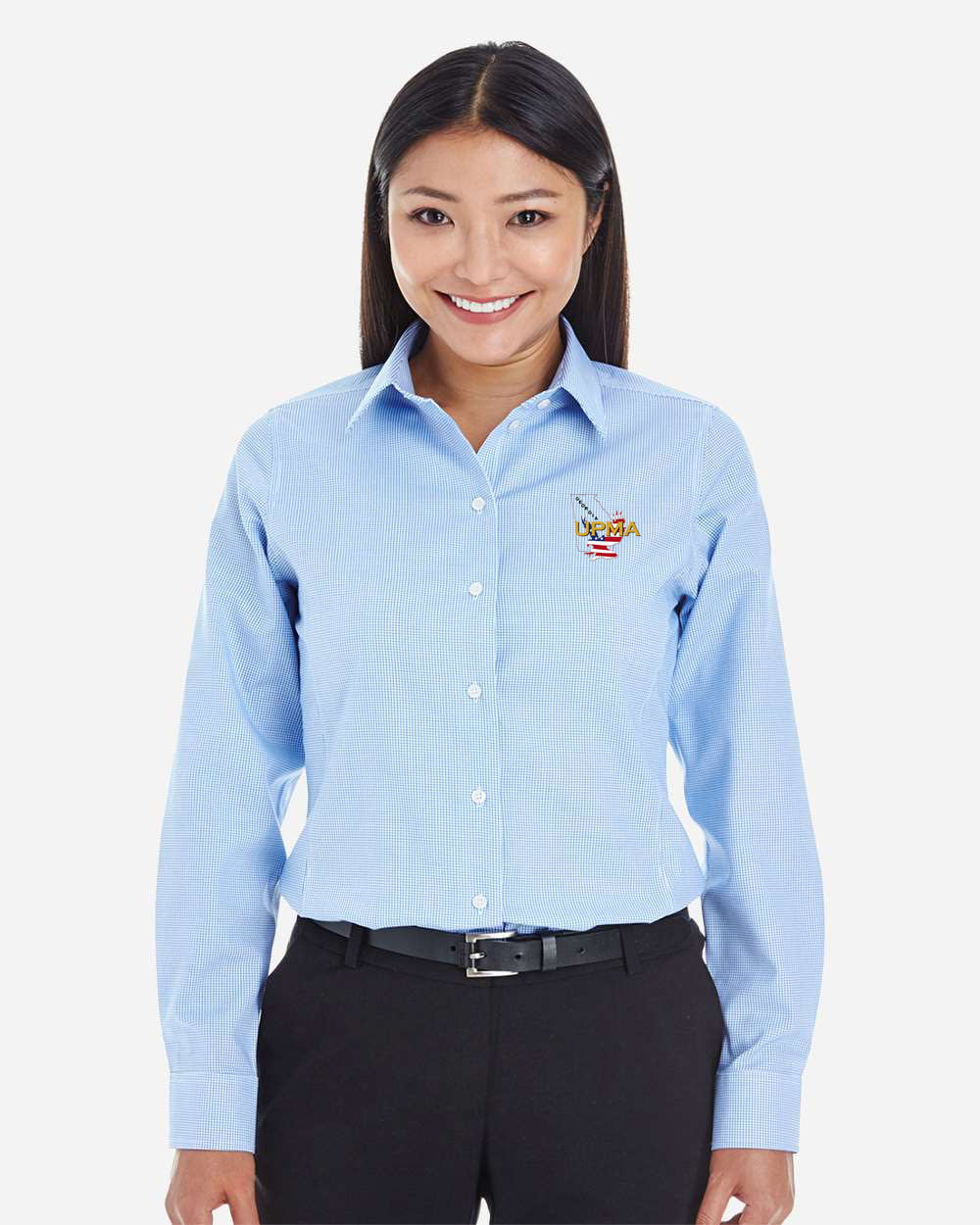 GEORGIA  Logo Embroidered Women's Crown Collection® Broadcloth Woven Dress Shirt