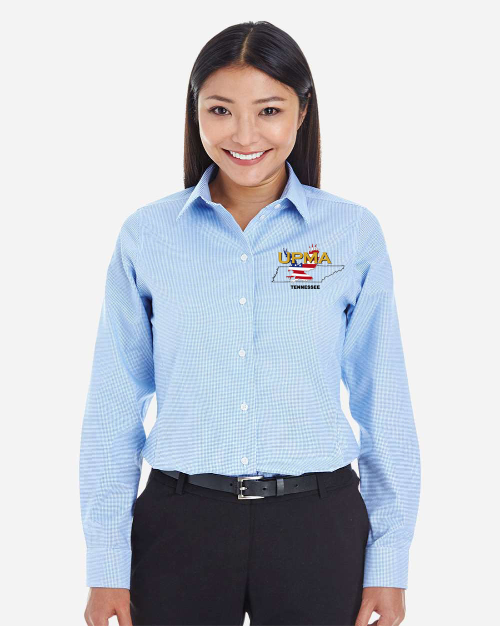 TENNESSEE Logo Embroidered Women's Crown Collection® Broadcloth Woven Dress Shirt