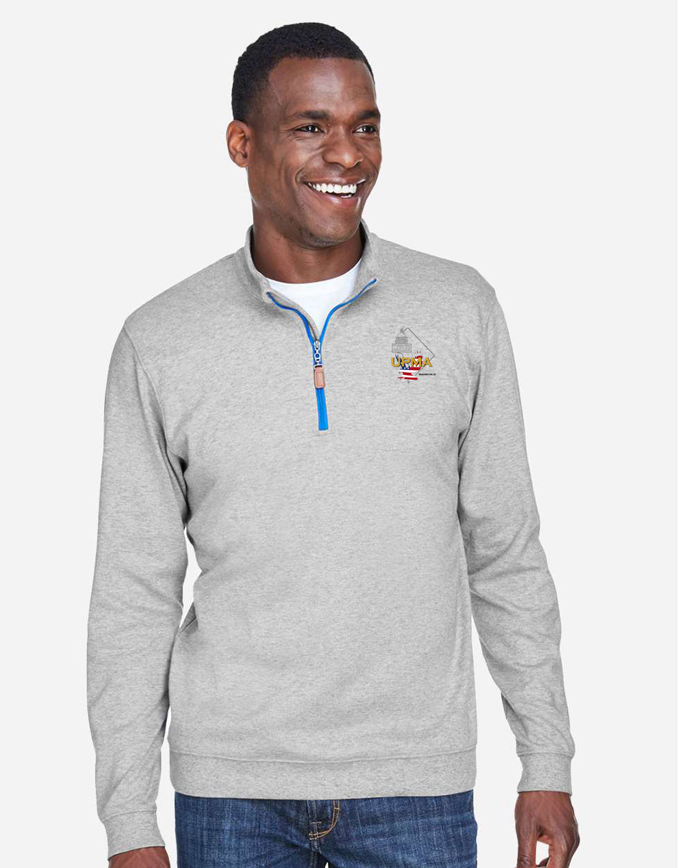WASHINGTON DC State Logo Men's Embroidered Performance Quarter-Zip Pullover