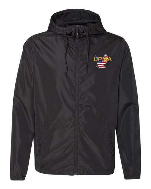 Embroidered National Logo Lightweight Windbreaker Full-Zip Jacket